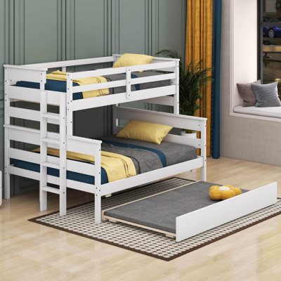 Lit simple superposé au dessus d'un lit double avec gigogne Jantel Kids