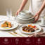 Service de table HomeVSS en porcelaine fine marbrée artisanale, 20 pièces pour 4 personnes-990580451