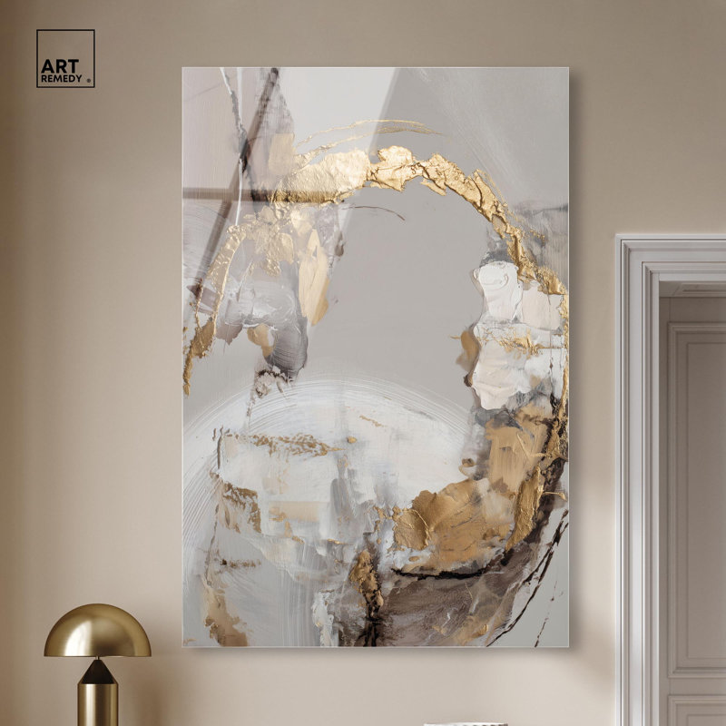 Décoration murale dorée à imprimé acrylique Golden Arc III par Art Remedy, prête à être accrochée, 36 x 54, H 54 po x l 36 po