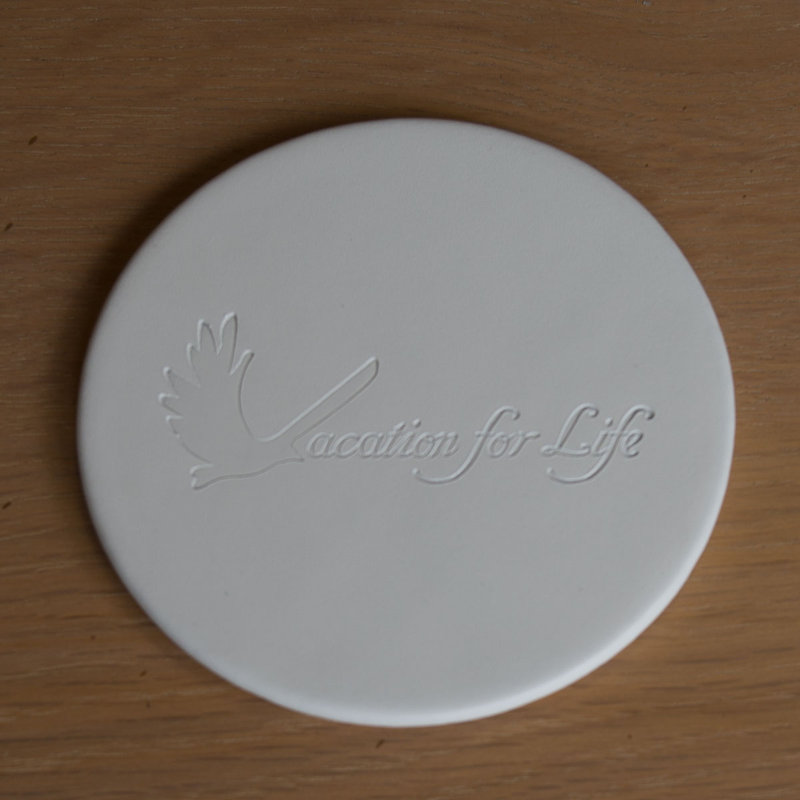 Leather Round 1 Piece Coaster, White, 0.12" H x 4" W x 4" D