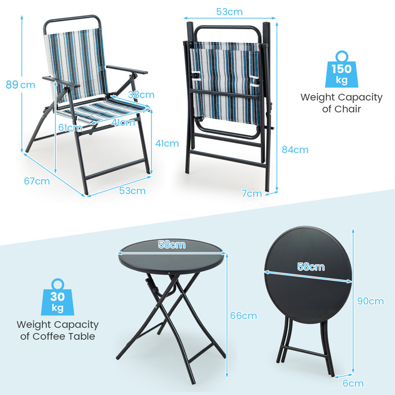 Brentlee 2 - Person Patio Dining Set with Round Table