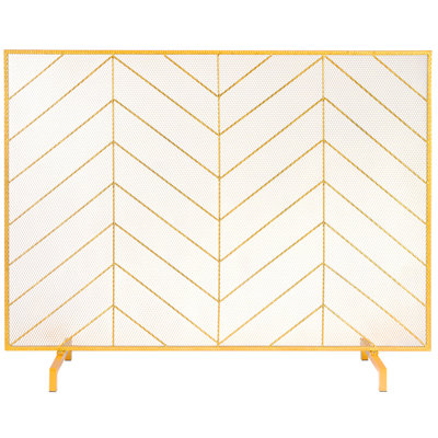 1 Panel Iron Fireplace Screen