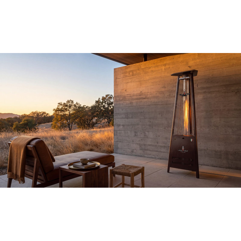 Chauffe-terrasse Lava Heat Italia - noir martelé, propane liquide (paquet plat), Hammered Black, Propane
