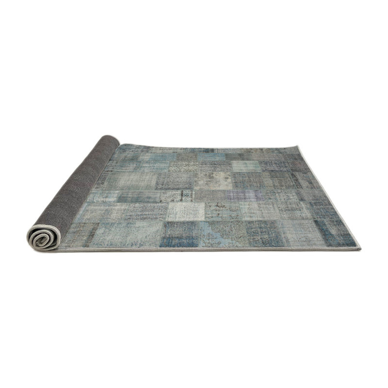Tapis contemporain gris, Rond 6 pi