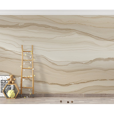 Murale de papier peint en béton beige, mur de béton poli sable chaud, murale texturée minimaliste en gris taupe, décoration murale de luxe moderne
