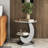 Sintered Stone Side Table 2 Tier Round End Table Living Room-815015985