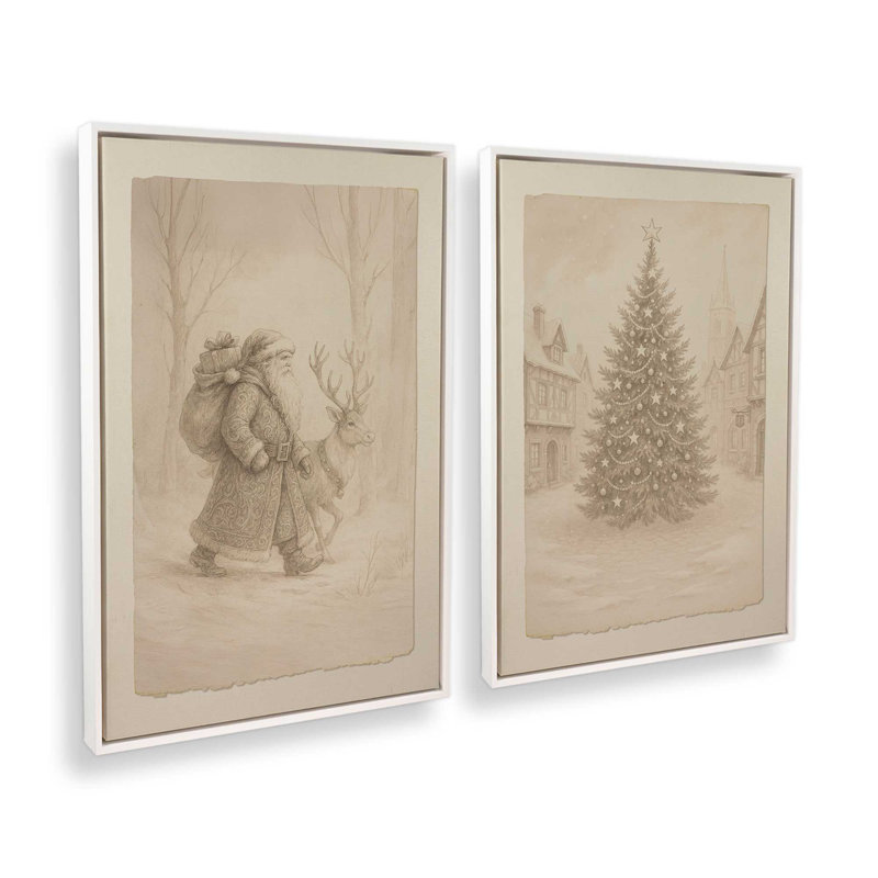 Lettres du Nord, ensemble de 2 impressions sur toile, H 13 po x l 18 po, Impression encadrée sans passe-partout, Blanc opaque
