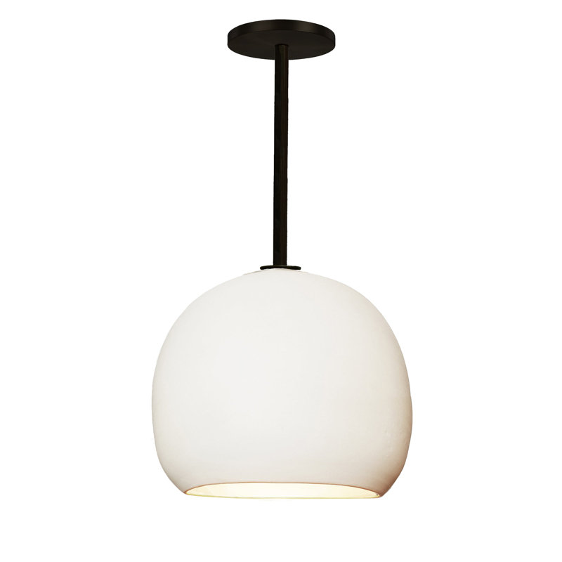 1 - Light Pendant, Matte White, Black