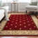 Dezerey Fleur De Lis Traditional Oriental Red Plush Rug