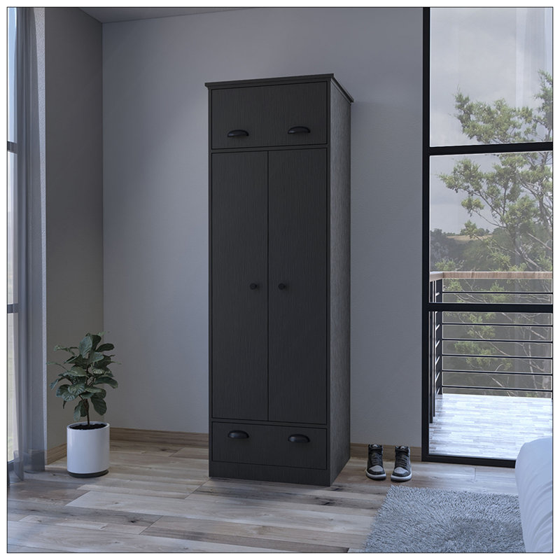 Armoire Dumas, chambre à coucher, noir, Noir
