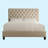 Fabric Upholstered Bed Frame with Adjustable Headboard/Chesterfield-Styled/Wood Slat Support-390291599-390291593