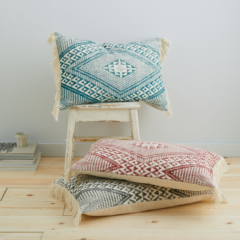 Geometric Scatter Cushion with Filling, Grey