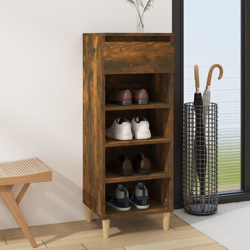 4 Pair Shoe Storage Cabinet, Brown