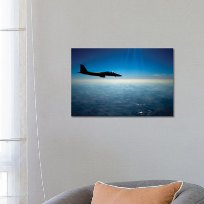 A US Air Force F-15E Strike Eagle In Flight Over North Carolina by Stocktrek Images - Wrapped Canvas Print