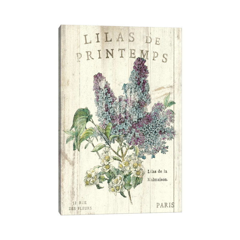Lilas De Printemps - Print on Canvas, Wrapped Canvas, 20.32 cm H x 30.48 cm W