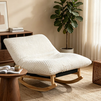 Fauteuil à billes pour adulte avec structure en bois massif, fauteuil d'appoint paresseux en velours côtelé pour salon, chambre à coucher