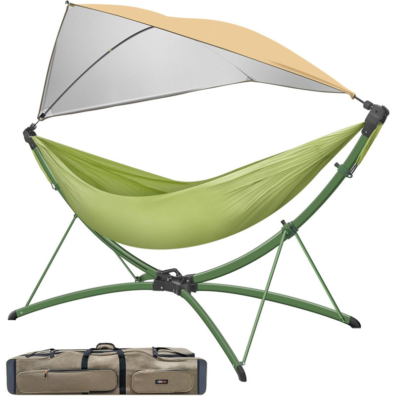 Hamac côtier de qualité supérieure Aleksey avec installation rapide et nylon durable tissé au diamant 70D, Vert