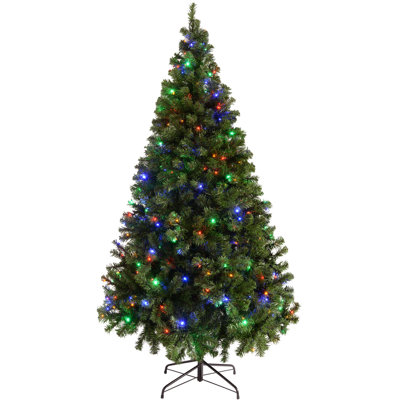 6.89' H Lighted Artificial Spruce Christmas Tree