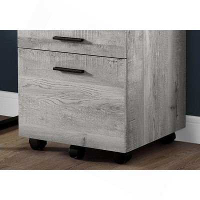 Classeur, mobile à roulettes, tiroirs de rangement, support pour imprimante, bureau, bureau, stratifié gris, contemporain, moderne