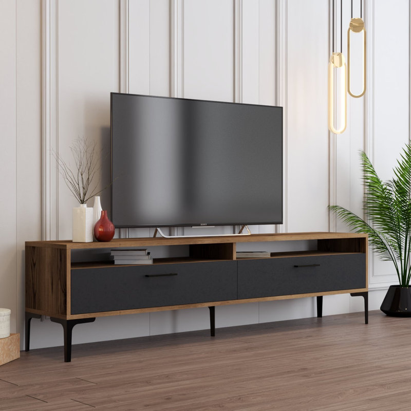 Keikei Unfinished TV Stand, Black