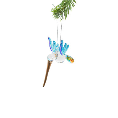 Ornement suspendu en forme de colibri en verre Gaibrial avec ailes spectrales