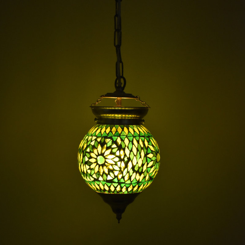 Cerny 1 - Light Chrome Pendant, Green