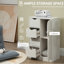 Armoire de rangement autoportante, armoire de plancher avec 4 tiroirs et porte-1400334312