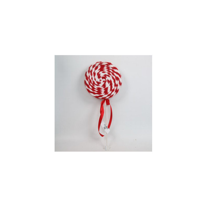 Twisted Yarn Peppermint Lollipop Christmas Pick - 19.25"