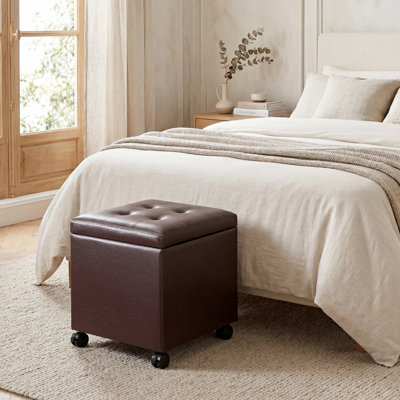 Banc de rangement avec repose-pieds 15,3 po