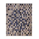 Rug & Kilim’S Scandinavian Geometric Gray And Blue Wool Pile Rug