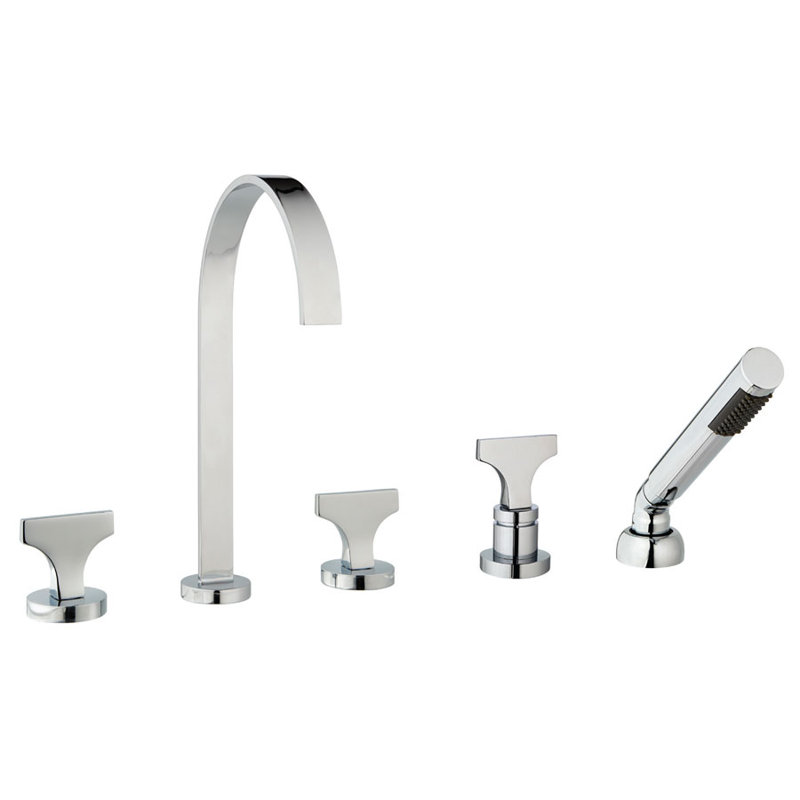 Spring Tub Filler with Diverter, Brushed Nickel