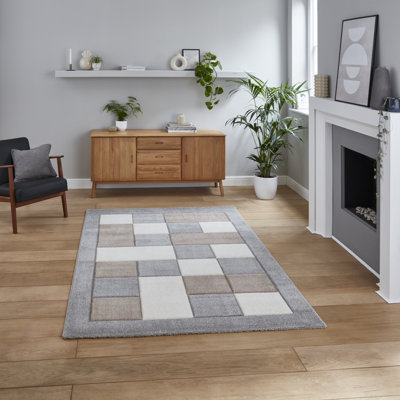 Anfel area rug Machine Woven Grey/Beige