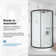 OVE Decors Breeze 35 in. Round Shower Kit w/ Clear, Base, Wall