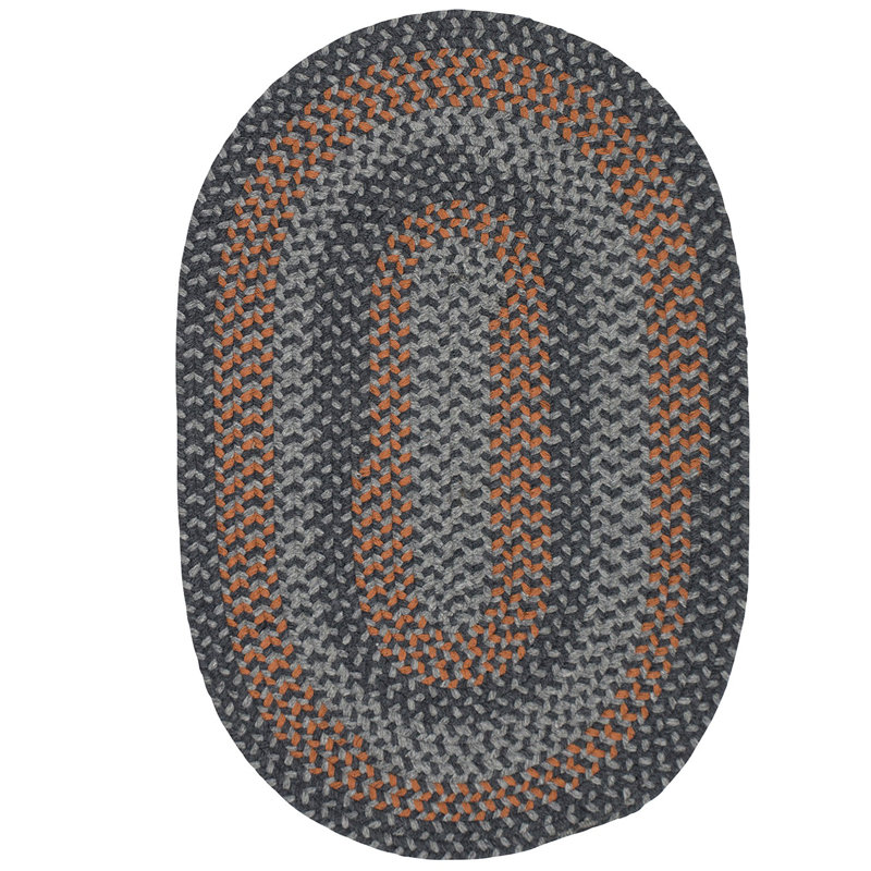 Tapis Estancia Walden, 8 po x 11 po, gris anthracite et orange - gris anthracite et orange, Rond 12 pi