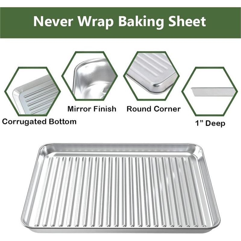 Stainless Steel Nonstick Baking Sheet with Rack Set, 16 x 12 Inches