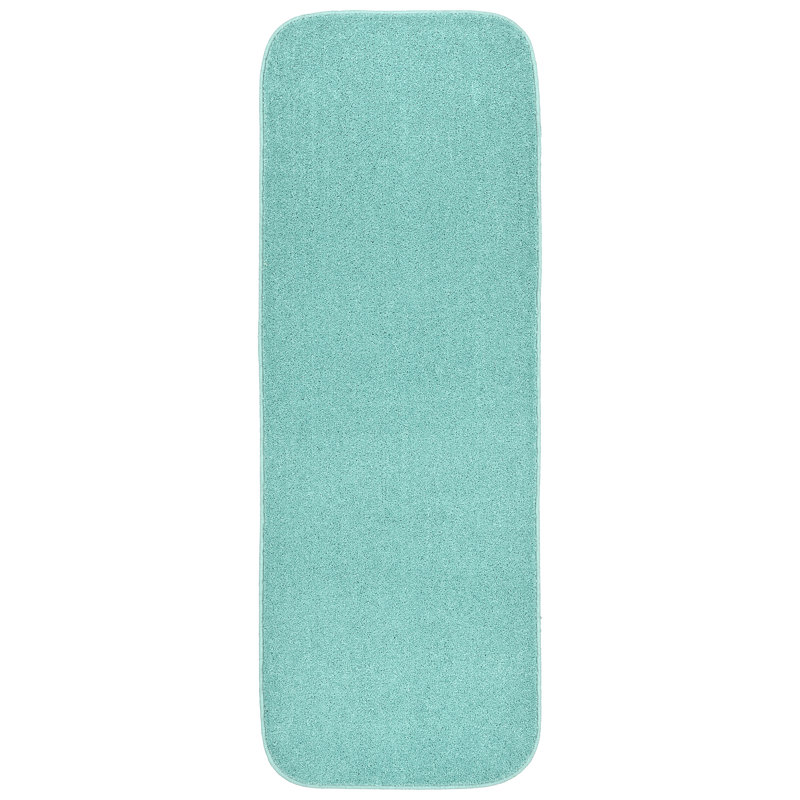Monarrez Nylon Bath Rug with Non-Slip Backing, Single- 60" L x 22" W, Sea Foam