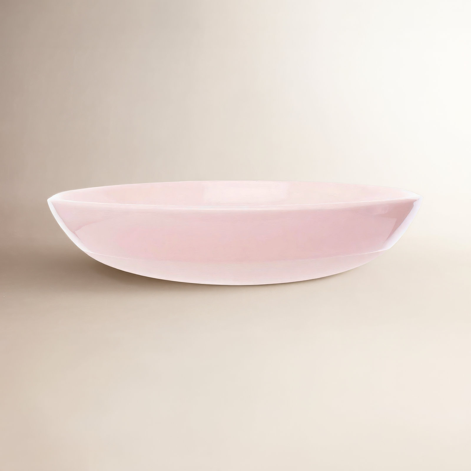 Shell Bisque Porcelain Pasta Bowl, Soft Pink