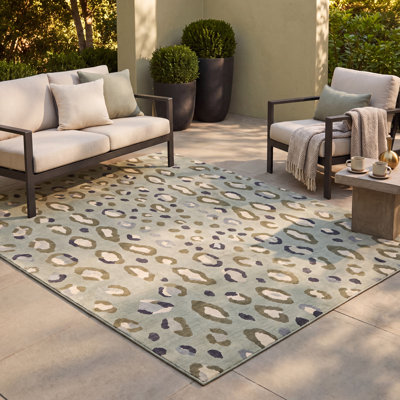 Cotton Washable Animal Print Indoor / Outdoor Rug