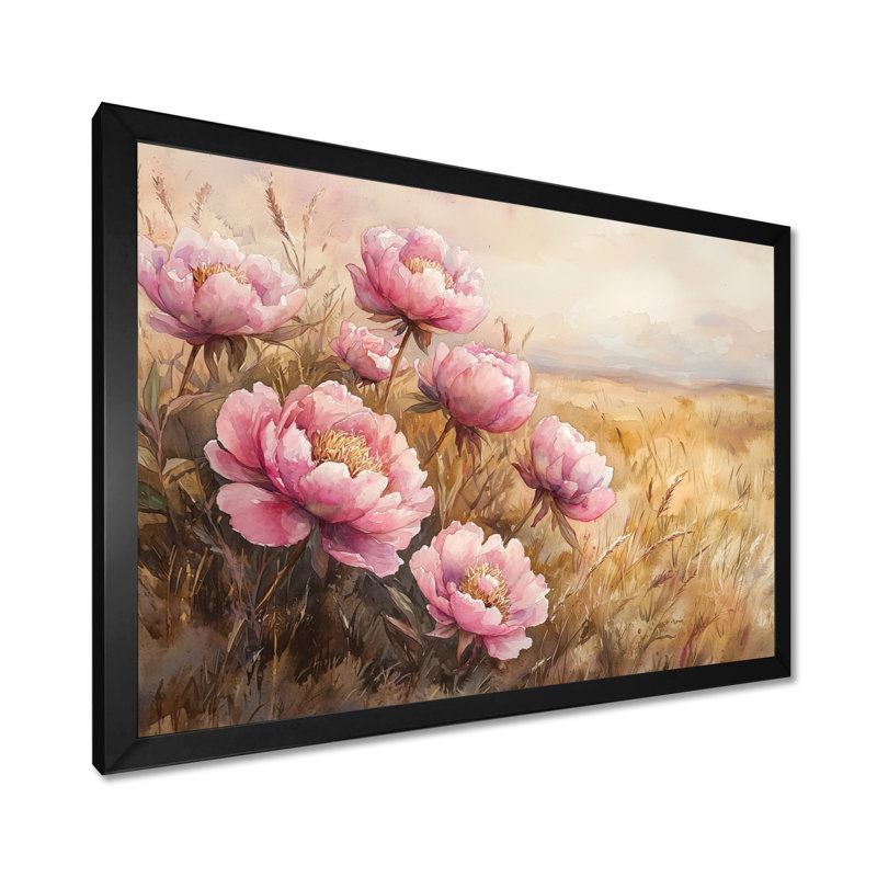 Pivoines par The Open Prairie I - Pivoines, reproductions encadrées, Reproduction encadrée d'une seule photo sans pass, Noir