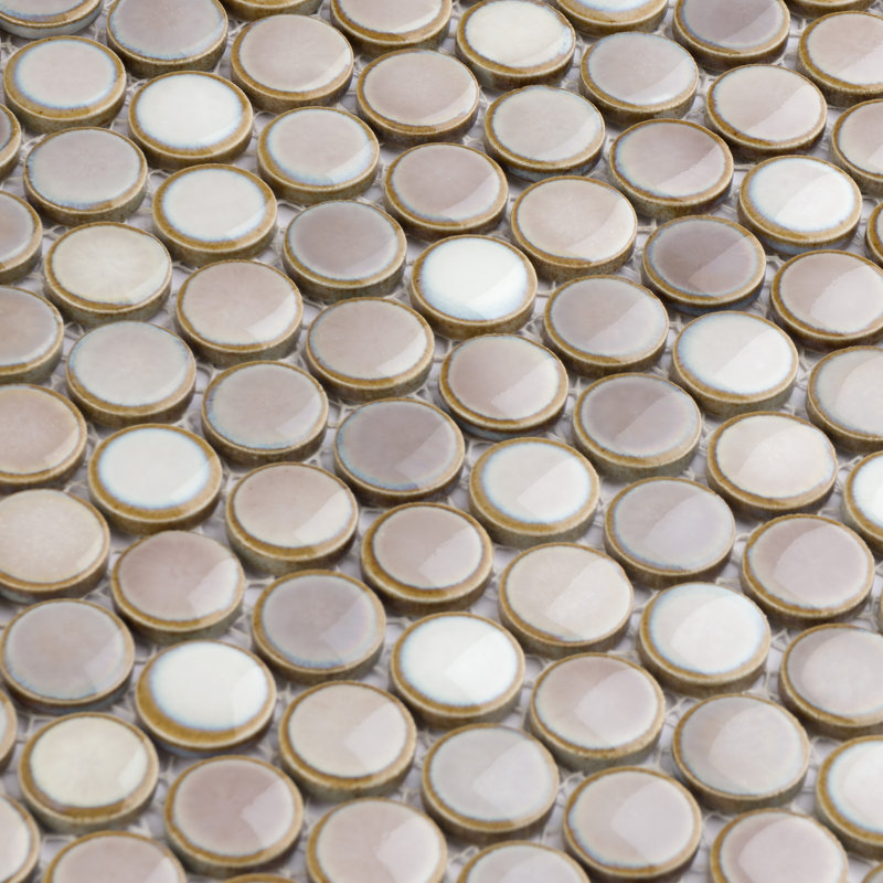 Hudson Penny Round .80" x .80" Porcelain Penny Round Mosaic Wall & Floor Tile, Dove Gray