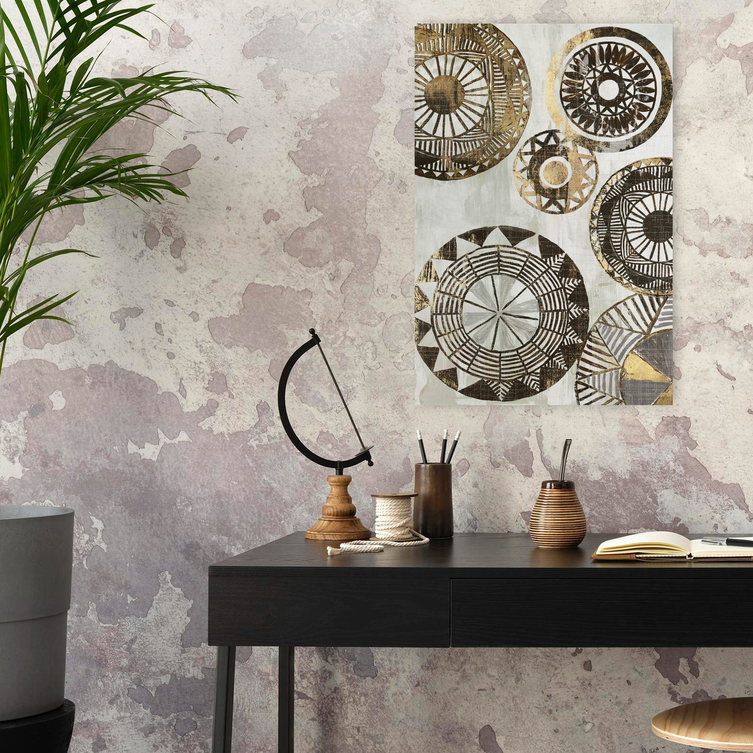 Latitude Run® African Rings II Abstract Geometric Modern Art | Wayfair