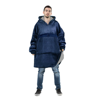 Tirrinia Oversized Hoodie Blanket Sweatshirt, Reversible Wearable Blankets for Adults, Warm Gift