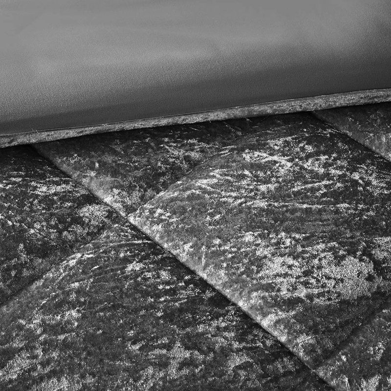 Housse de couette simple / simple en velours gris avec fermeture à boutons