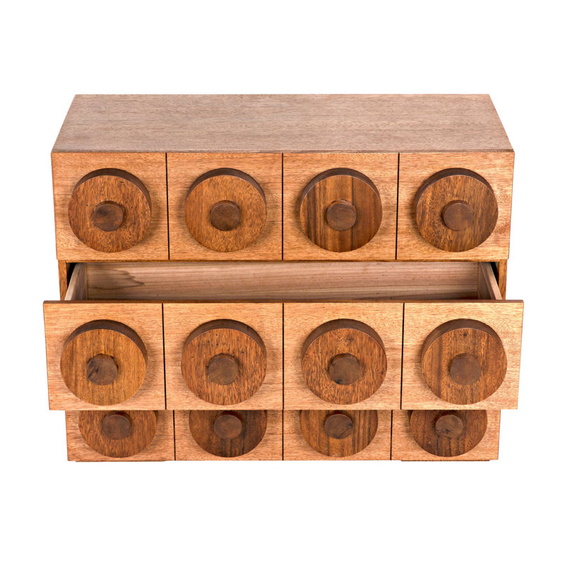 3 - Drawer Solid Wood Dresser, Dark Walnut