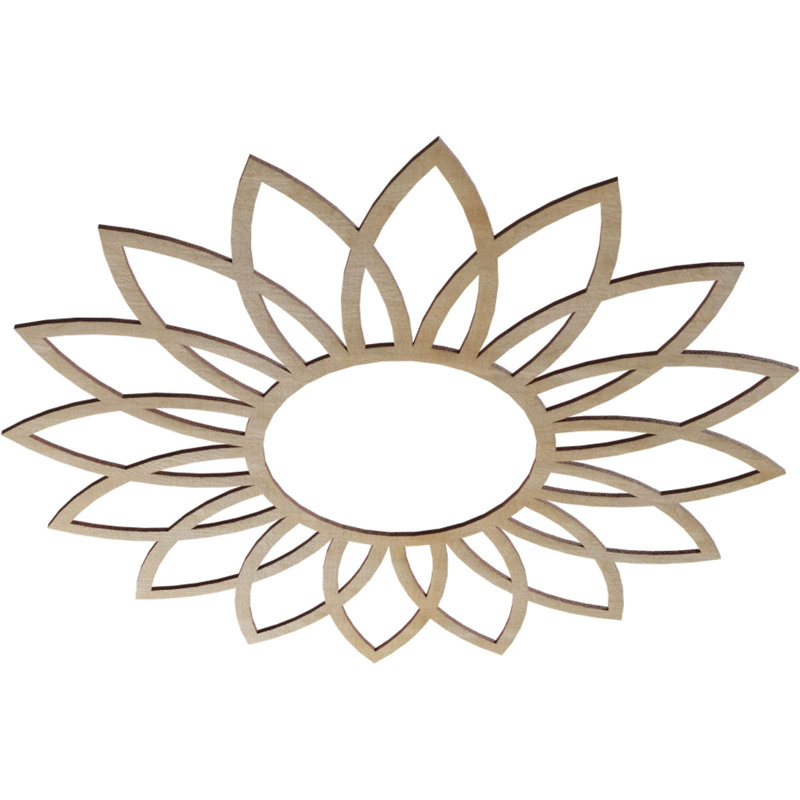 Médaillon de plafond en bois Daisy, H 34 po x l 34 po x P 0,25 po, Bouleau