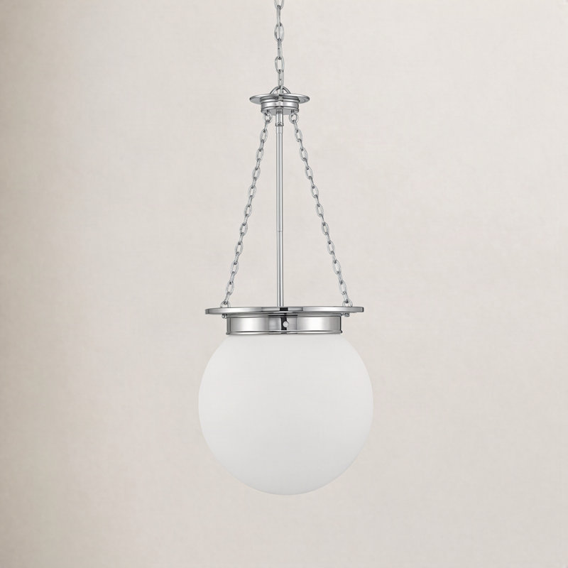 Luminaire sphère suspendu 3 lumières Chachi, Nickel poli