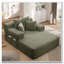 Chaise longue en velours côtelé avec 3 coussins-40815528