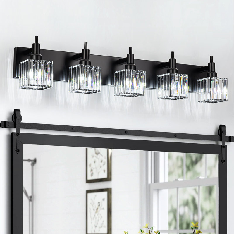 Dimmable Vanity Light, 5 Lights, Black