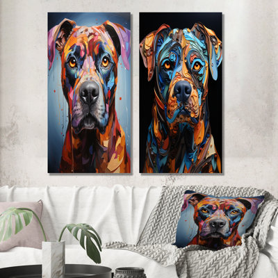 Boxer Boldness - ensemble de 2 impressions de chien en métal