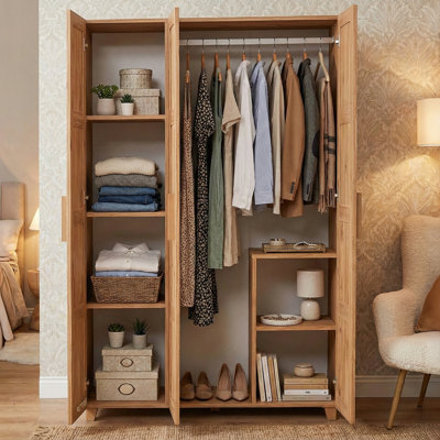 Freestanding Armoire Wardrobe With Edge Banding by Foundry Select
